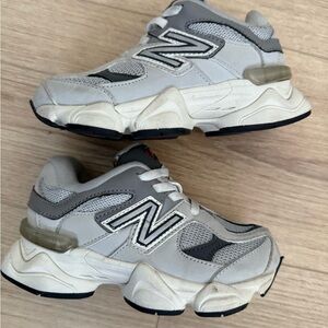 New Balance Kids' White and Gray Sneakers